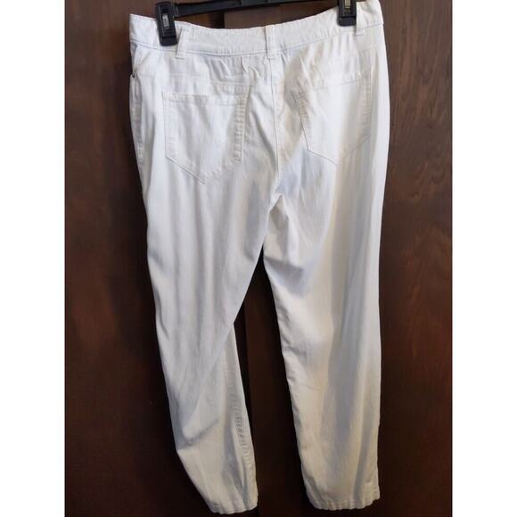 Women's 8P Alfani Petite White Pants Medium PM twill stretch lightweight summer - Picture 3 of 4